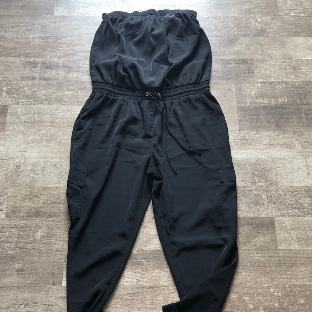 Black Strapless Romper
